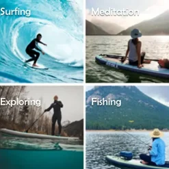 Atoll Inflatable Paddle Board with Premium SUP Stand Up Paddle Board Accessories & Back Pack, Non-Slip Comfort Deck Aqua Marine