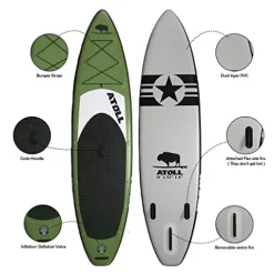 Atoll Inflatable Stand Up Paddle Board 11 Feet Army Green