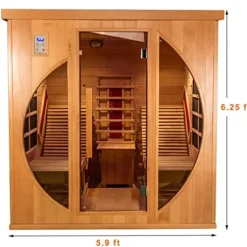 AURGOD Far Infrared Wooden Sauna Room 2-Person Indoor Sauna (Hemlock)
