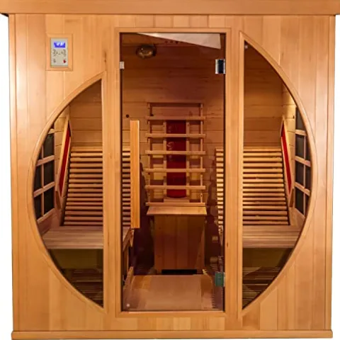 AURGOD Far Infrared Wooden Sauna Room 2-Person Indoor Sauna (Hemlock)