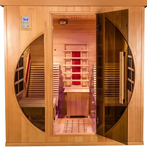 AURGOD Far Infrared Wooden Sauna Room 2-Person Indoor Sauna (Hemlock)