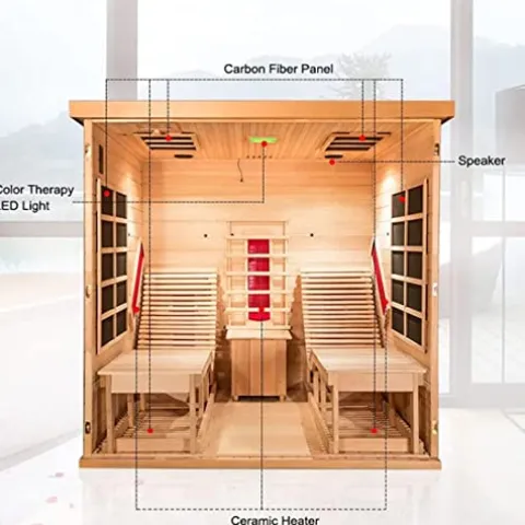 AURGOD Far Infrared Wooden Sauna Room 2-Person Indoor Sauna (Hemlock)
