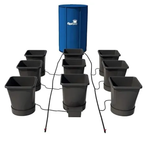 AutoPot 9 Pot XL Hydroponic System with 6.6 Gallon Pots and 25 Gallon FlexiTank Black