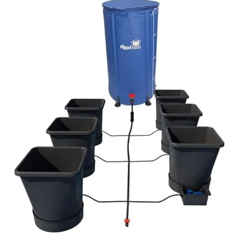 AutoPot 6Pot XL Self-Watering Hydroponic System with 6.6 Gal Pots and 25 Gal FlexiTank Black