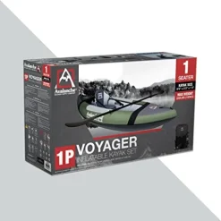 Avalanche 1-Person Voyager Inflatable Kayak Set Blue/Green