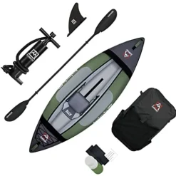 Avalanche 1-Person Voyager Inflatable Kayak Set Blue/Green