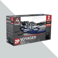 Avalanche 2-Person Voyager Inflatable Kayak Set Blue Green