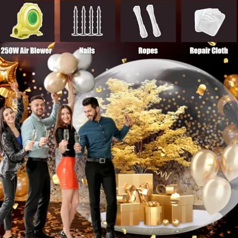 awesmflate 10FT Inflatable Snow Globe Bubble Tent Clear