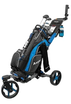 Axglo V3 Golf Push Cart Golf Trolley 3 Wheels Swivel Front Wheel Hand Brake Lightweight Black/Grey