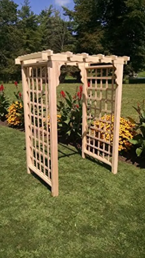 Backyard Crafts Amish-Made Lexington Style Pine Arbor 5′ Wide Unfinished