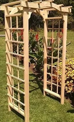 Backyard Crafts Amish-Made Madison Style Cedar Arbor 3′ Wide Cedar Stain