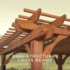 Backyard Discovery Beaumont 20′ x 12′ Cedar Wood Pergola Kit Light Brown