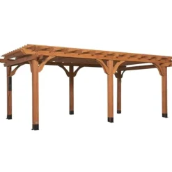 Backyard Discovery Beaumont 20′ x 12′ Cedar Wood Pergola Kit Light Brown