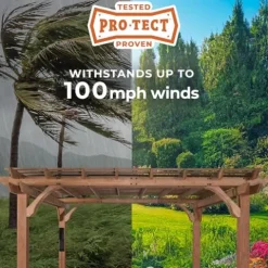 Backyard Discovery Beaumont 24′ x 12′ Cedar Wood Pergola Kit Light Brown