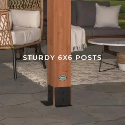 Backyard Discovery Beaumont 24′ x 12′ Cedar Wood Pergola Kit Light Brown