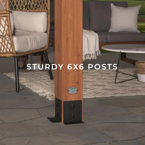 Backyard Discovery Beaumont 24′ x 12′ Cedar Wood Pergola Kit Light Brown