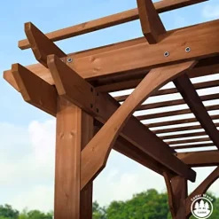 Backyard Discovery Beaumont 10′ x 10′ Cedar Wood Pergola Kit Light Brown
