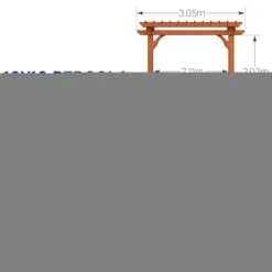 Backyard Discovery Beaumont 10′ x 10′ Cedar Wood Pergola Kit Light Brown