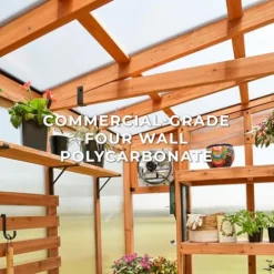 Backyard Discovery Poppy 11′ x 7′ Cedar Wood Greenhouse Kit Light Brown