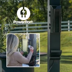 Backyard Discovery Sarasota 20′ x 10′ Galvanized Steel Pergola Kit with Adjustable Roof Black