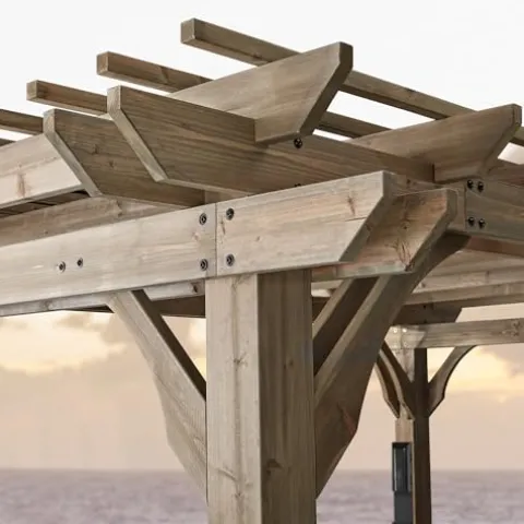 Backyard Discovery Somerville Cedar Wood Pergola Kit Barnwood Grey