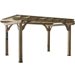Backyard Discovery Somerville Cedar Wood Pergola Kit Barnwood Grey