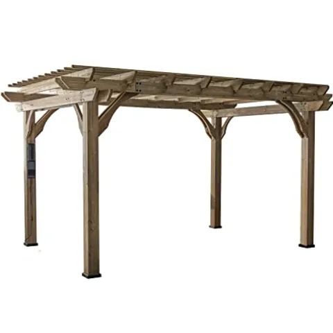Backyard Discovery Somerville Cedar Wood Pergola Kit Barnwood Grey