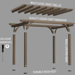 Backyard Discovery Somerville Cedar Wood Pergola Kit Barnwood Grey
