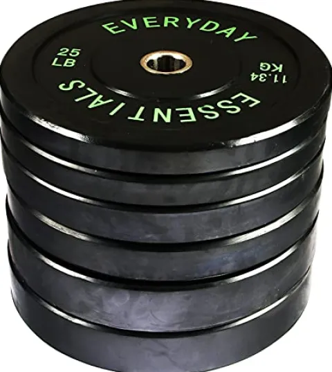 BalanceFrom Black Olympic Bumper Plate Weight Plate Set 210LB