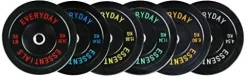 BalanceFrom Black Olympic Bumper Plate Weight Plate Set 210LB