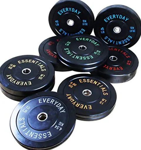 BalanceFrom Black Olympic Bumper Plate Weight Plate Set 210LB