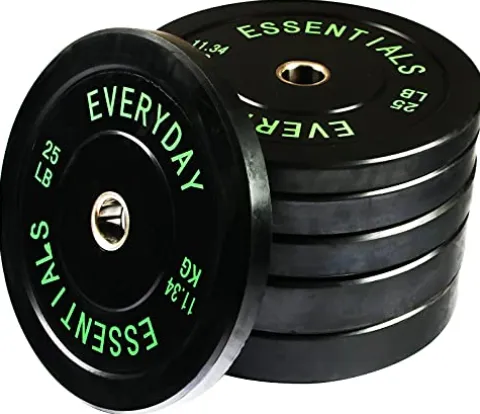 BalanceFrom Black Olympic Bumper Plate Weight Plate Set 210LB