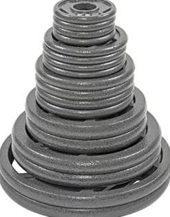 BalanceFrom Cast Iron Olympic 2-Inch Plate Weight Plate for Strength Training and Weightlifting, 280 LB Set (4x 2.5/5/10 + 2x 25/35/45LB) Color #4