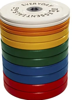 BalanceFrom Color Coded Olympic Bumper Plate Weight Plate with Steel Hub, 370 lbs Style #5