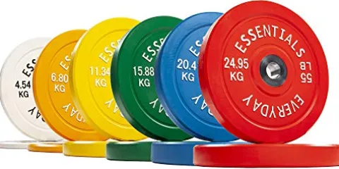 BalanceFrom Color Coded Olympic Bumper Plate Weight Plate with Steel Hub, 370 lbs Style #5