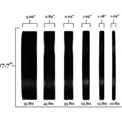 BalanceFrom Olympic Bumper Plate Weight Plate Set Black