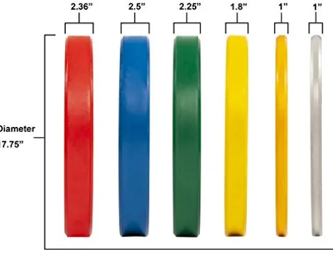 BalanceFrom Olympic Bumper Plate Weight Plate Colored