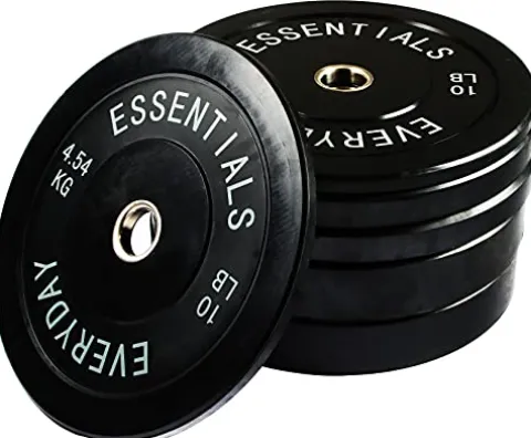 BalanceFrom Olympic Bumper Plate Weight Set Black