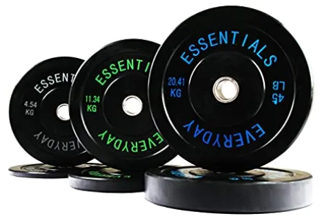 BalanceFrom Olympic Bumper Plate Weight Set Black