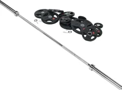 BalanceFrom Olympic Weight Set with 7FT Olympic Barbell Black