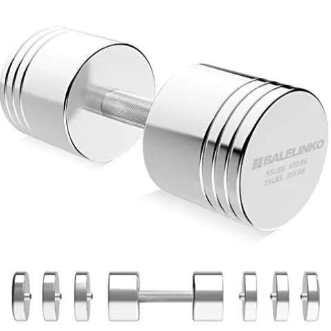 Balelinko Adjustable Chrome Dumbbell 55-85 lbs, Single
