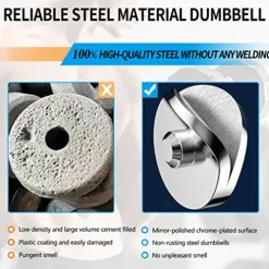 Balelinko Adjustable Chrome Dumbbell 55-85 lbs, Single