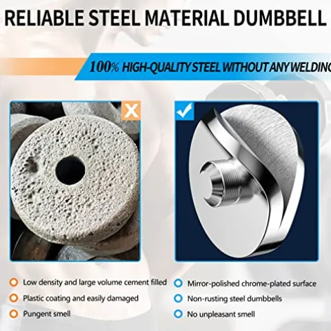 Balelinko Adjustable Chrome Dumbbell 55-85 lbs, Single