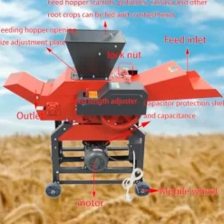 Banfluxion 220V 8-Blade Grass Cutter with Conveyor Belt Red