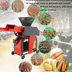 Banfluxion 220V 8-Blade Grass Cutter with Conveyor Belt Red