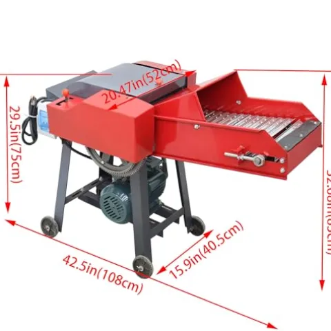 Banfluxion 220V 6-Blade Hay Cutter with Conveyor Belt Red