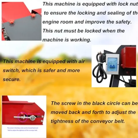 Banfluxion 220V 6-Blade Hay Cutter with Conveyor Belt Red