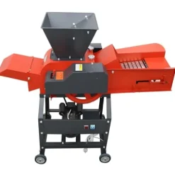 Banfluxion 220V 4-Blade Hay Cutter Pulverizer with Belt Conveyor Red