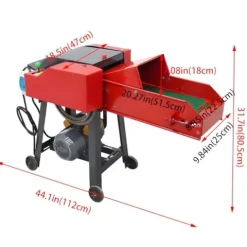 Banfluxion 220V 4-Blade Hay Cutter Pulverizer Red