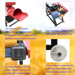 Banfluxion 220V Integrated Grass Cutting and Crop Crushing Machine Red